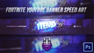 Photoshop Speed Art: Fortnite Youtube Banner for iTemp Plays!