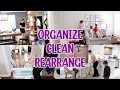 CLEAN WITH ME &amp; ORGANIZE &amp; REARRANGE FURNITURE! EXTREME CLEANING MOTIVATION! HOUSE RESET