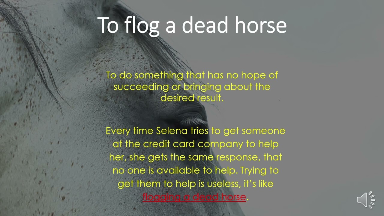 English Idioms - To flog a dead horse