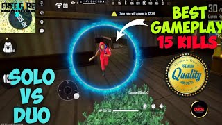 SOLO VS DUO 15 KILLS 😱😱 BEST GAMEPLAY🔥🔥 - GARENA FREE FIRE BY FF INFO