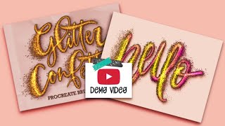 Procreate Lettering Tutorial & Full Brush Set Demo w/ Realistic Procreate Glitter Brushes