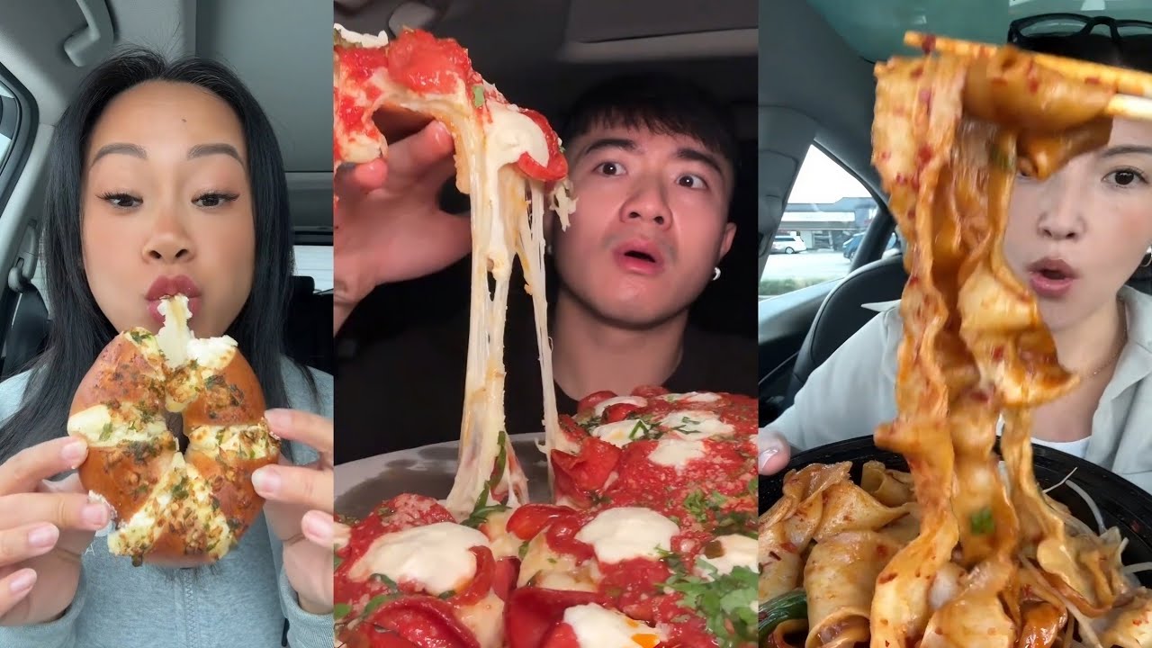 TIKTOK MUKBANG COMPILATION | PIZZA, BULDAK, TACO BELL & MORE 😋