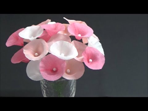 クレープ紙 簡単 春らしくて可愛いペーパーフラワーの作り方 Diy Crepe Paper Easy Cute Paper Flower Youtube