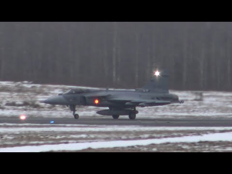 4K| Saab JAS Gripen E Arrives Tampere, Finland| HX Challenge 2020