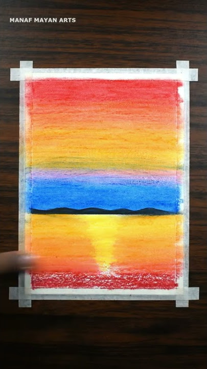 Moonlight and Sunset, Simple Painting Technique For Beginners, With Wax  Crayons