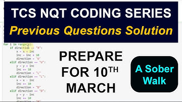 TCS NQT Coding Question Solved - A Sober Walk | TCS Exam