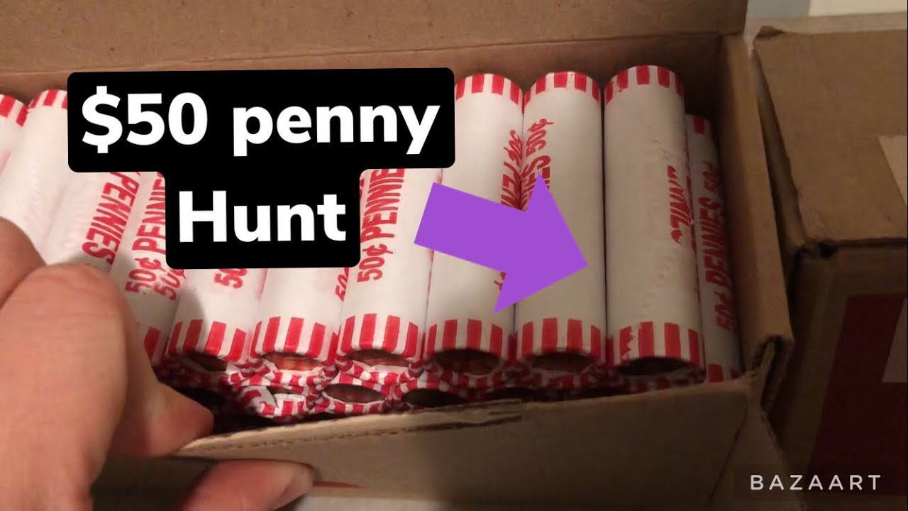 Coin roll hunting pennies! $50 hunt - episode #51 - YouTube