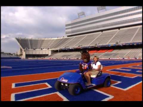 Buster Bronco and Cheryl Tour the Boise State Campus