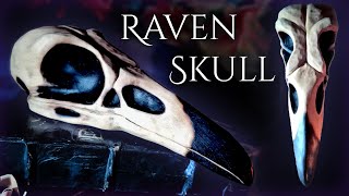 Raven Skull Wood Carving