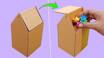 Easy Mini Dustbin‼️How To Make Trash Bin With Cardboard , Cardboard Dustbin Box