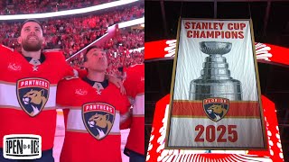 BACK-TO-BACK CHAMPS! Panthers Raise Their 2025 Stanley Cup Banner 🏆