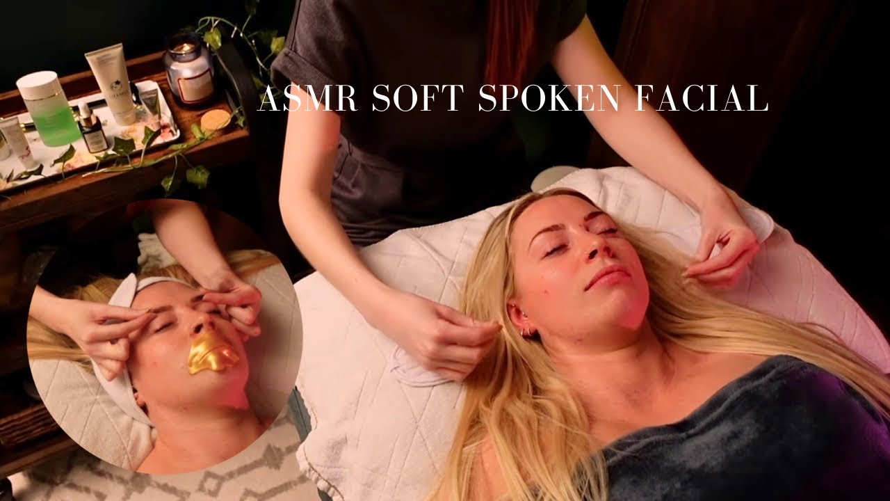 ASMR Soft Spoken Sleepy Bedtime Facial ~ Jade Comb, Hair Play & Caring Touch with Calming Music