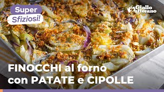 FINOCCHI al FORNO con PATATE e CIPOLLE – un contorno fuori dal comune! Da provare subito! 🥔🧅🌿