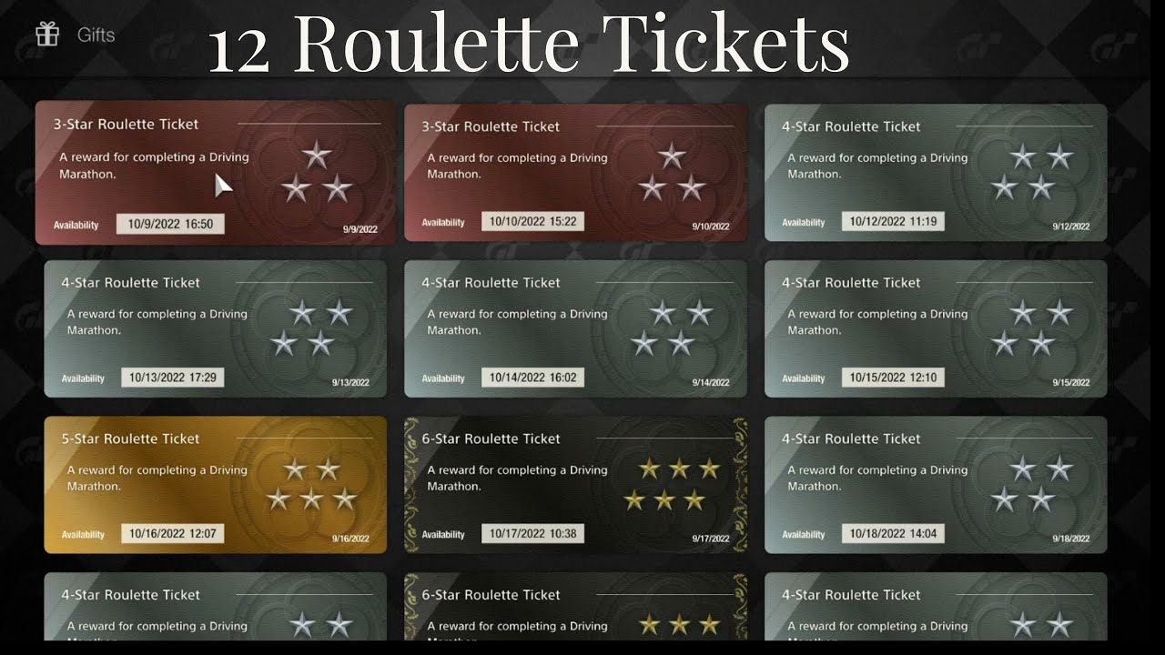 Ticket Roulette The truth about Roulette | Patch 1.22 | Gran Turismo 7 12 Roulette ...