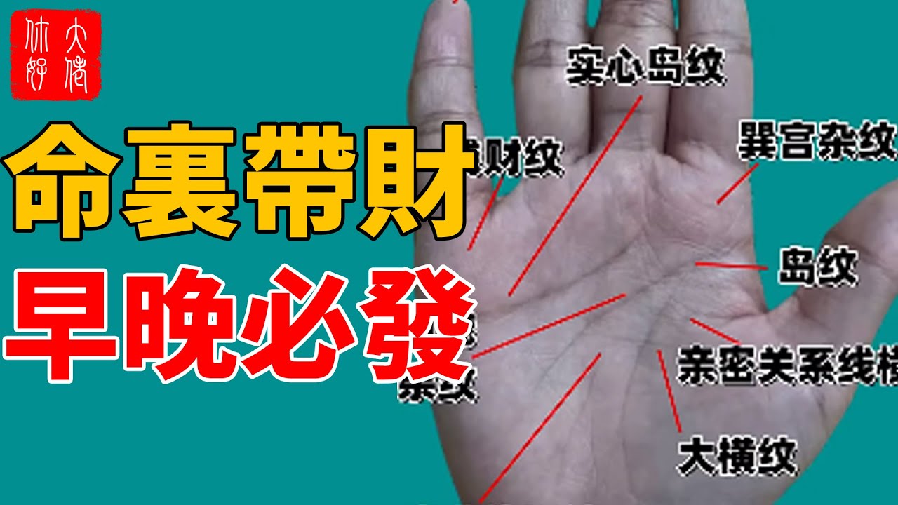 從手掌看命運!9種大富大貴的掌紋,只要你有,藏黃金兜良田,必定暴富走鴻運!#命理#相學#大佬你好啊# - YouTube