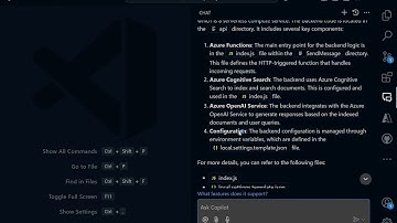 GitHub Copilot Demo: Exploring an existing project, using @workspace