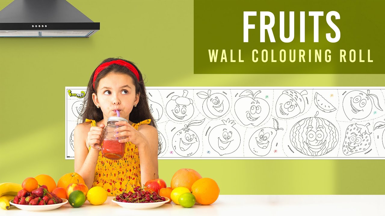 Fruits Reusuable Colouring Roll For Kids - Inkmeo