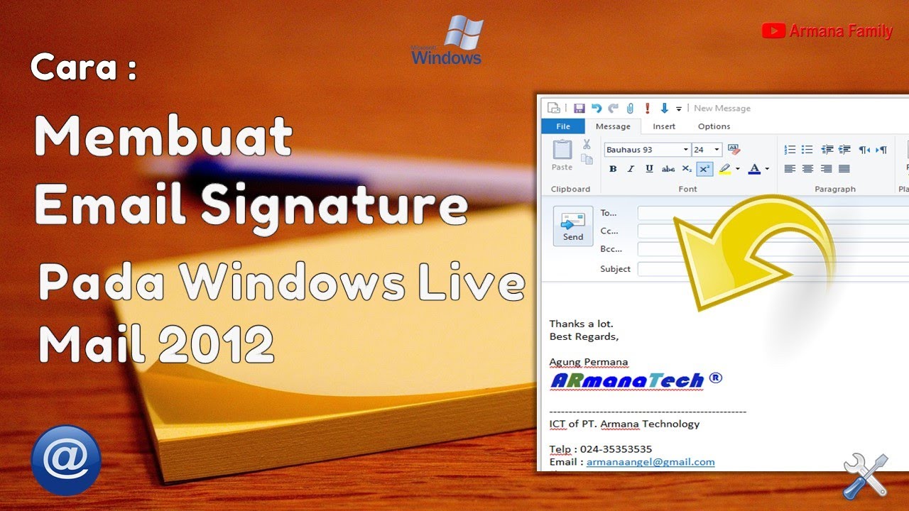 Cara Membuat Mail Signature Unik Berwarna atau Bergambar pada Windows Live Mail 2012
