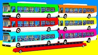 Learning Colors for Children Spiderman Cartoon For Kids - HUGE Bus Superheroes Cars