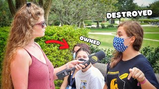 Woman DESTROYS A Group Of Delusional Woke Feminists