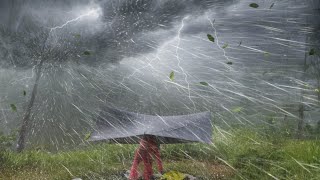 Unexpected Tent Hit By Thunderstorm & Lightning Camping In Heavy Rain