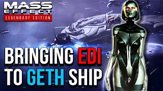 Mass Effect 3 - What Happens if you bring EDI to the GETH DREADNOUGHT? (all Unique Dialogue)