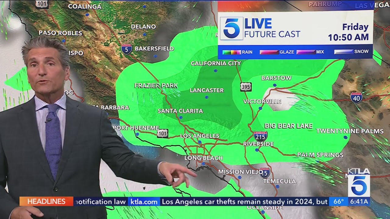 Clouds, chance of rain moving through SoCal Thursday and Friday - YouTube