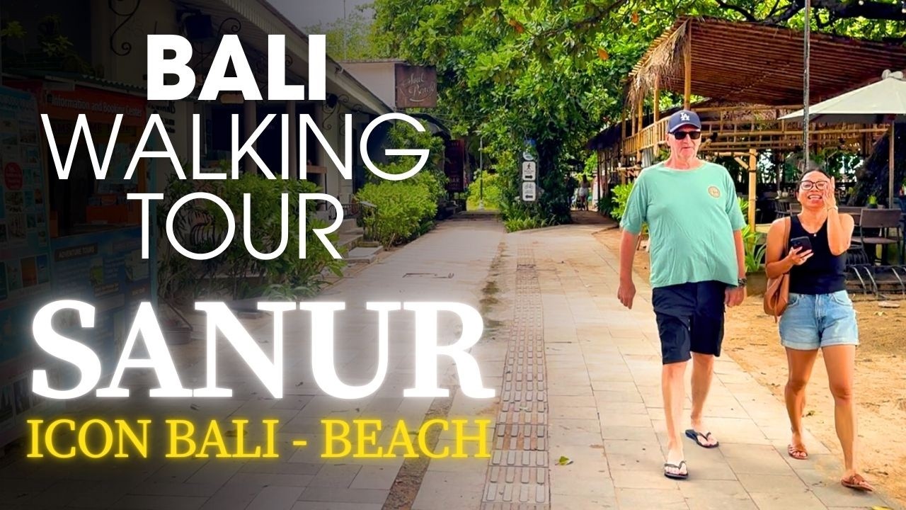 Sanur Beach Bali Walking Tour | Hot Midday Walk & ICON Mall