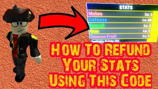 How To Refund Your Stats Using This Code! - Blox Piece (Roblox) 