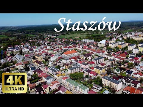 Staszów z lotu ptaka drona 4k