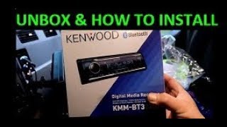 How To Install an Aftermaket Radio in a car,truck, semi Kenwood KMM BT322U unbox &amp; install