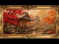 Japanese Tea Garden Autumn Painting | Gold Frame TV Art | Art Screensaver for TV | 1 Hour 4K