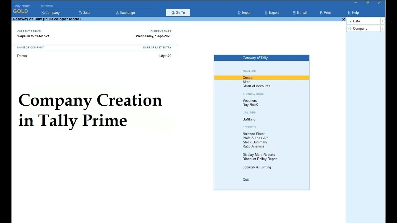 Company Creation In Tally Prime Tally Prime Guide YouTube