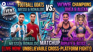 RONALDO &amp; MESSI vs RHEA &amp; ALEXA BLISS! 🤯 #WWE2K25 #ShortsLive
