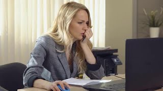 Angry Businesswoman Working Stock Video