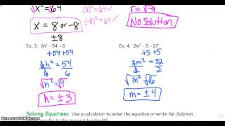 Unit 8 Day 3 Solving Quadratic Equations