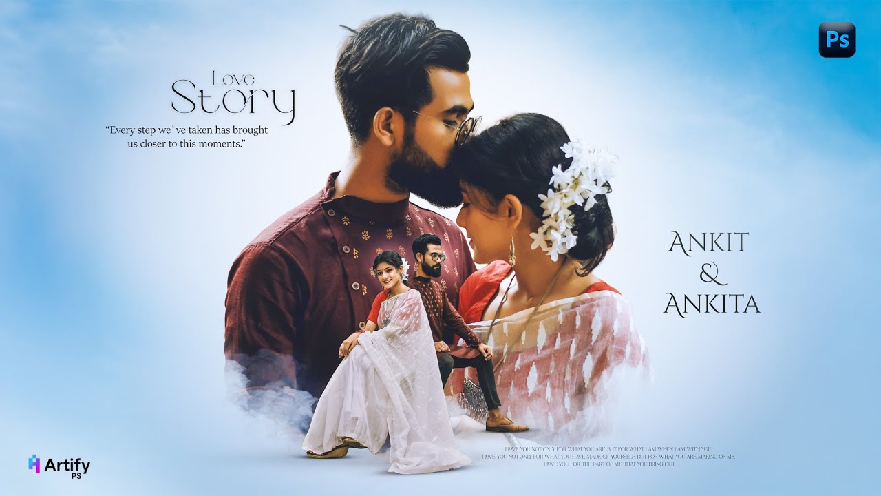Couple Poster Design in Photoshop | Wedding Poster Editing Tutorial