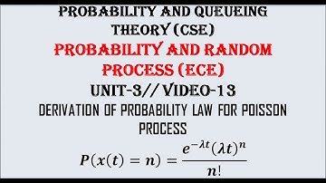 Probability law of Poisson process derivation | PQT(CSE), PRP(ECE) UNIT-3 VIDEO-13