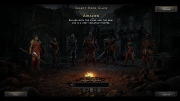 Diablo II: Resurrected - Character Selection Screen