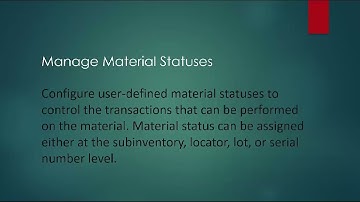 Manage Material Statuses