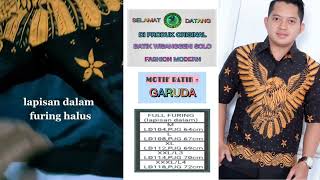 Kemeja Batik Pria Lengan Panjang Baju Atasan Cowok Modern Terbaru Hem Laki Formal Casual Lapis Full Furing Batik Solo Motif Garuda