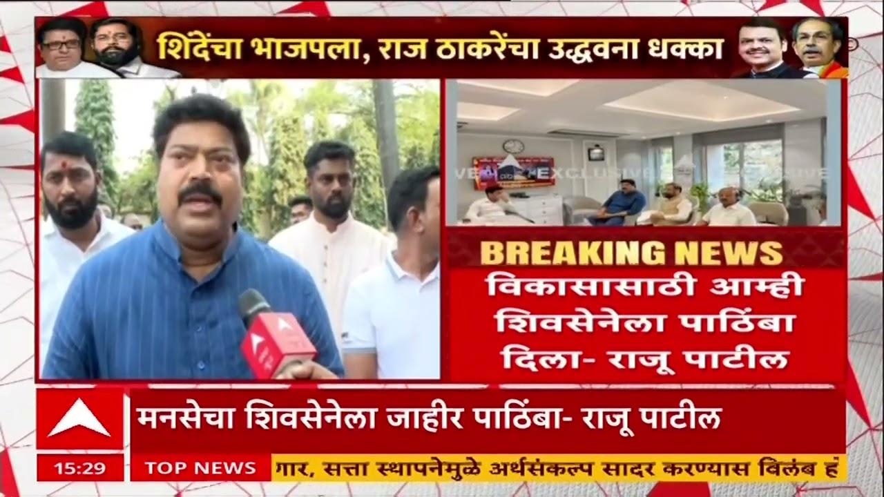 KDMC MNS Shiv Sena Alliance : विकासासाठी आम्ही शिवसेनेला पाठिंबा दिला - राजू पाटील