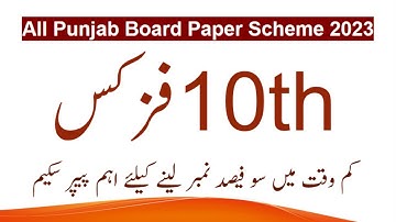 10th Class Physics Pairing Scheme 2023 | 10th Paper Pattern 2023