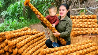 Harvesting Giant Coolie Ferns in the Forest to Sell at Market with Single Girl - Daily Farm Life