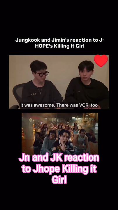 Jungkook and Jimin Reaction to Jhope Killing it Girl MV #bts #shorts #army #jungkook #jimin #jhope