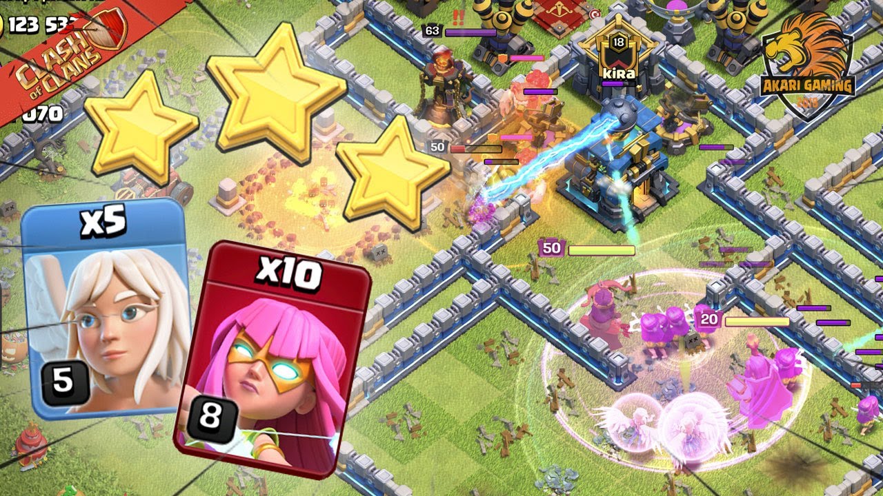 Combo TH11 Dễ Dàng 3 Sao Th12 Leo Rank Huyền Thoại Clash of clans | Akari Gaming