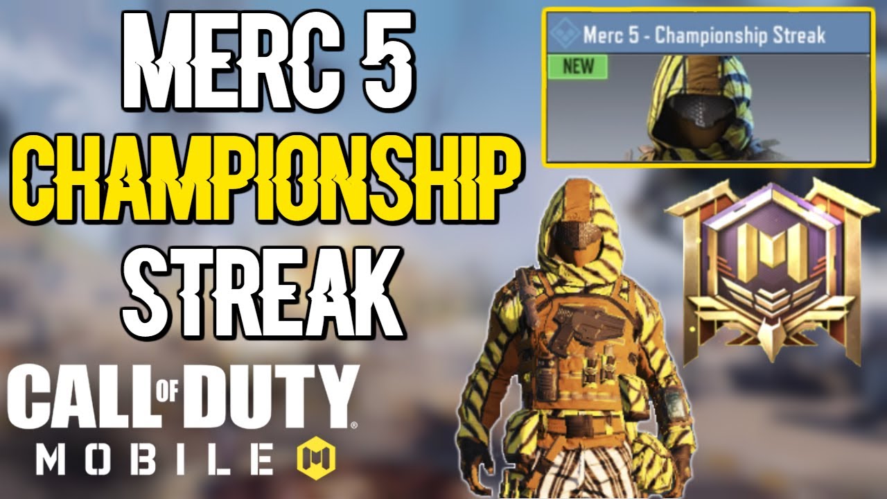 *NEW* MERC 5 CHAMPIONSHIP STREAK CHARACTER GAMEPLAY in CALL OF DUTY MOBILE BATTLE ROYALE |COD MOBILE