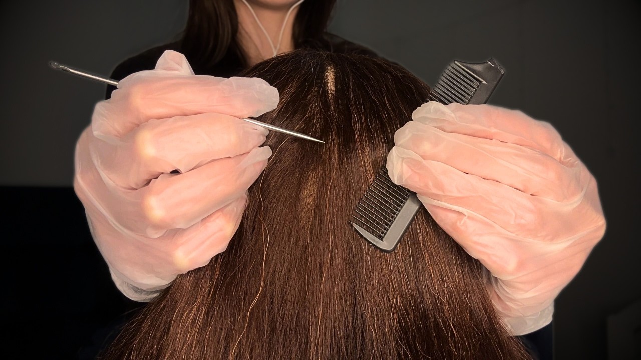 Realistic Scalp Check and Massage with Gloves [ASMR]