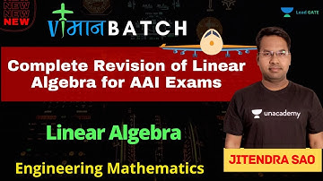 Complete Revision for AAI | ATC | Linear Algebra | Vimaan Batch | Jitendra Sao #AAI