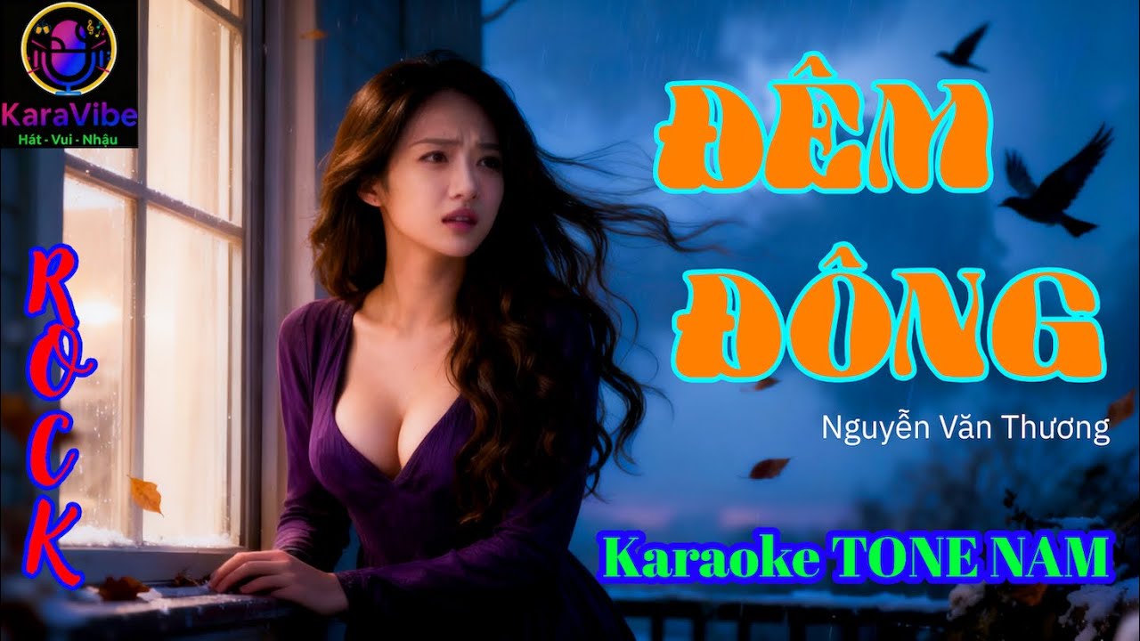 ĐÊM ĐÔNG - Karaoke tone nam | Beat ROCK Mới Độc Đáo và Dễ Hát | @KaraVibe-VN